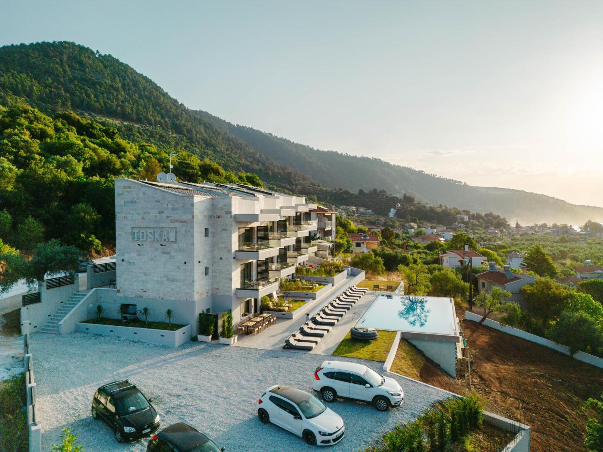 Toska Tower Lejlighedshotel Chrisi Ammoudia Eksteriør billede
